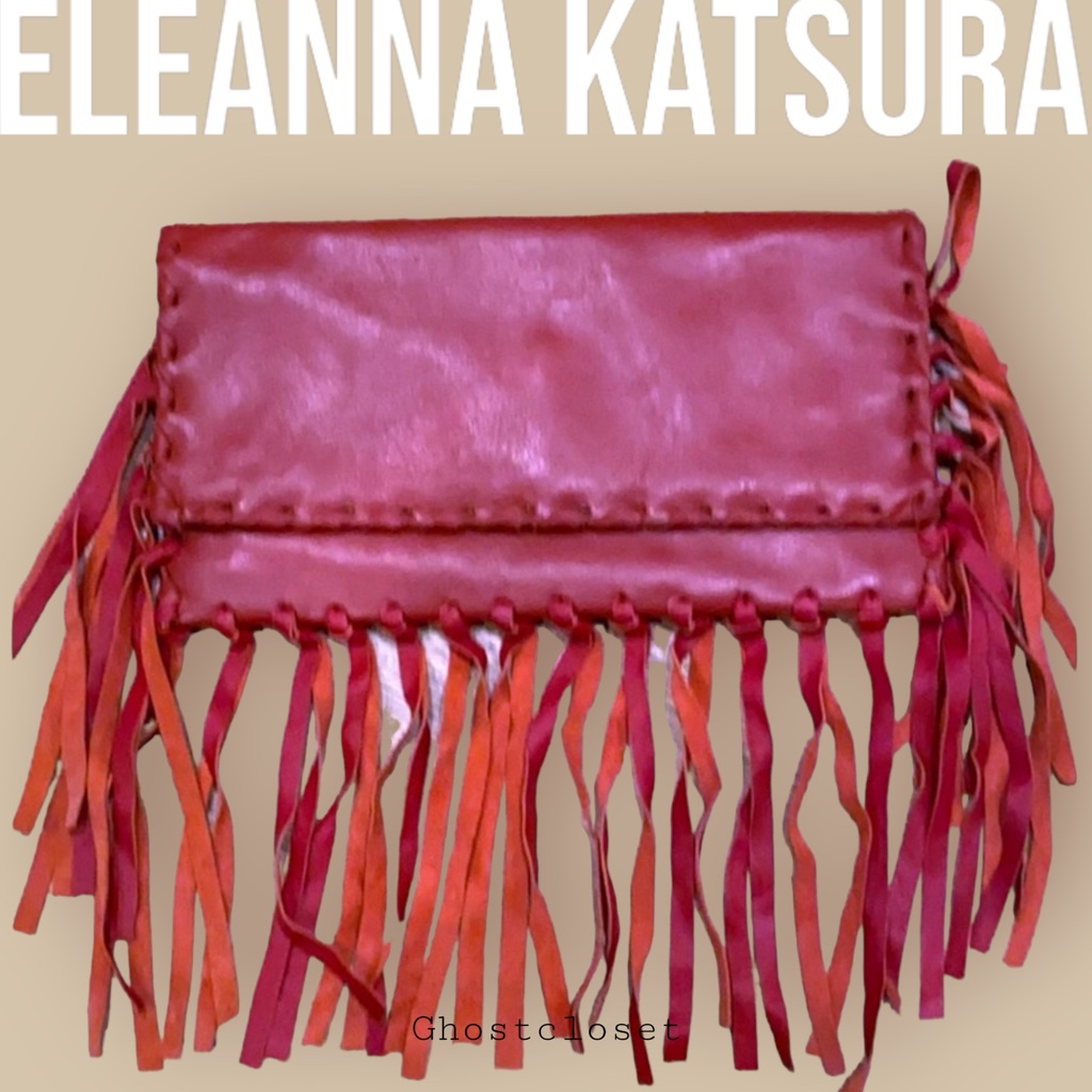 Nwot Red Fringe Leather Clutch Nwot Red Fringe Leather Clutch